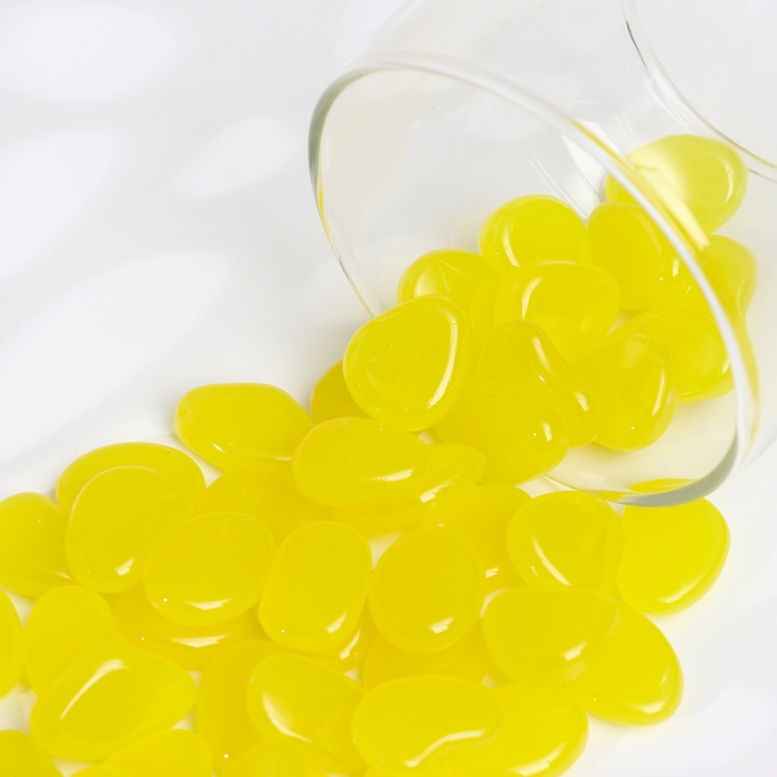 Светящийся декор Светящийся декор "Галька" желтая, 100гр / фракция 2-3см