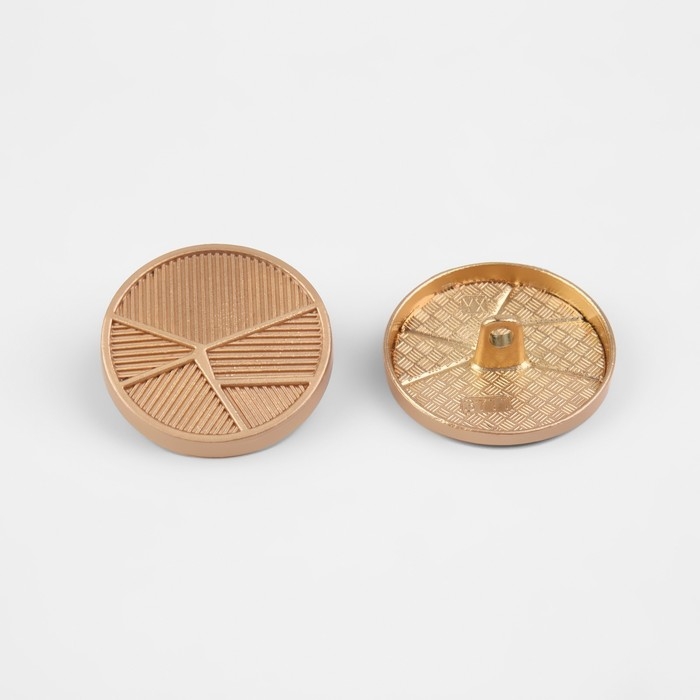 Набор металлических пуговиц на ножке &laquo;Геометрия&raquo;, d = 25 мм, 5 шт, цвет золотой