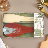 Подарочный набор: подставка под ложку, лопатка Подарочный набор: подставка под ложку, лопатка