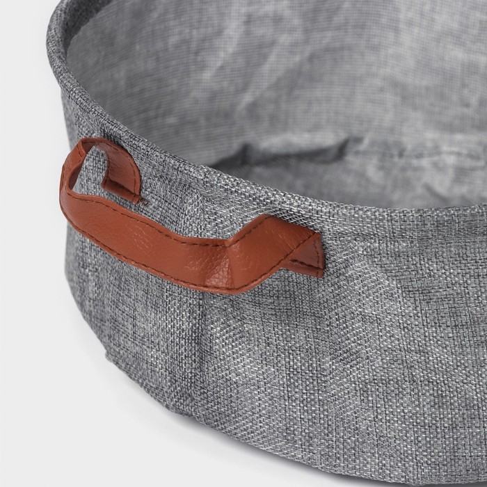 Корзина для хранения с ручками круглая Доляна My Basket, 30&times;30&times;13 см, цвет серый