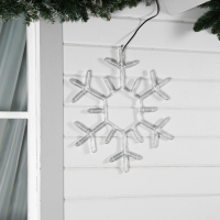 Светодиодная фигура &laquo;Снежинка&raquo;, 55 см, дюралайт, 120 LED, 220 В, мерцание, свечение белый/синий