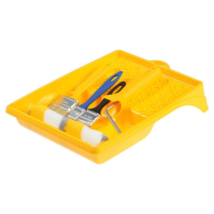 Набор малярный Набор малярный "АКОР" Русский Маляр, валик 180мм, полиакрил, ванночка 330х260мм, кисти 3шт