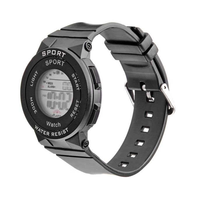 Часы наручные электронные, d-4 см, 3 АТМ, черные Часы наручные электронные, d-4 см, 3 АТМ, черные