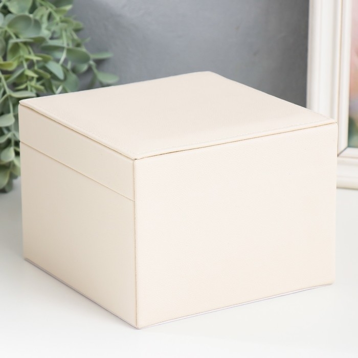 Шкатулка кожзам для украшений Шкатулка кожзам для украшений "Белые облака" 16х16х11,8 см