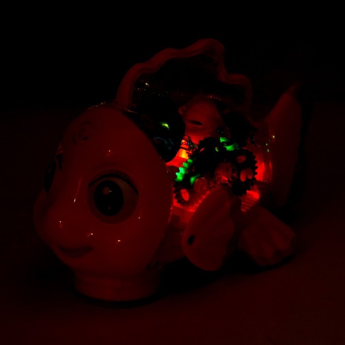 Рыбка «Шестерёнки», свет и звук, работает от батареек, цвет оранжевый Рыбка «Шестерёнки», свет и звук, работает от батареек, цвет оранжевый