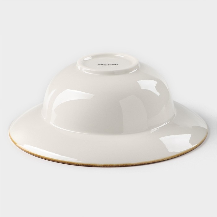 Тарелка фарфоровая для пасты Magistro &laquo;Церера&raquo;, 400 мл, d=19,5 см, цвет коричневый