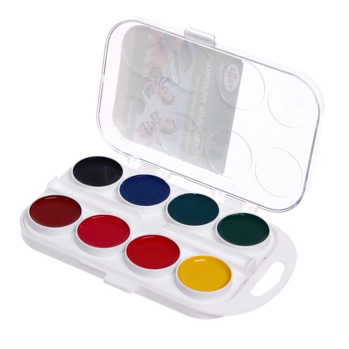 Акварель 16 цветов "Гамма" "Пчёлка", медовая, без кисти, пластик