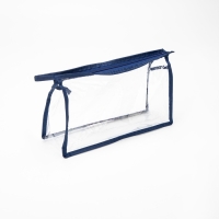 Косметичка на молнии, цвет синий/прозрачный Косметичка на молнии, цвет синий/прозрачный