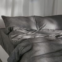 Простыня на резинке SL Home "Деним" 200*200+30 см, цв.темно-серый, 100% жатый хлопок Простыня на резинке SL Home "Деним" 200*200+30 см, цв.темно-серый, 100% жатый хлопок