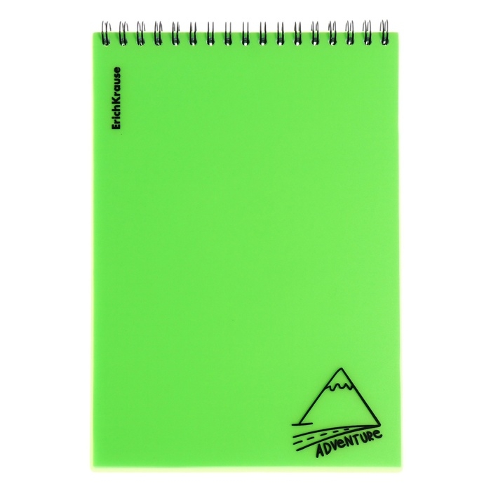 Блокнот на спирали А5, 80 листов, клетка, ErichKrause Блокнот на спирали А5, 80 листов, клетка, ErichKrause "Motion", пластиковая обложка шелкография, блок офсет белизна 100%, зеленый