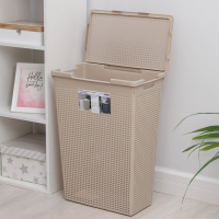 Корзина бельевая с крышкой &laquo;Лофт&raquo;, 50 л, цвет латте