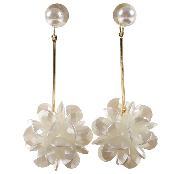 Серьги висячие цвет белый Серьги висячие цвет белый