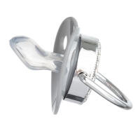 Соска - пустышка силиконовая ортодонтическая «I LOVE DAD», от 6 мес., с колпачком, цвет серый/серебро, стразы Соска - пустышка силиконовая ортодонтическая «I LOVE DAD», от 6 мес., с колпачком, цвет серый/серебро, стразы