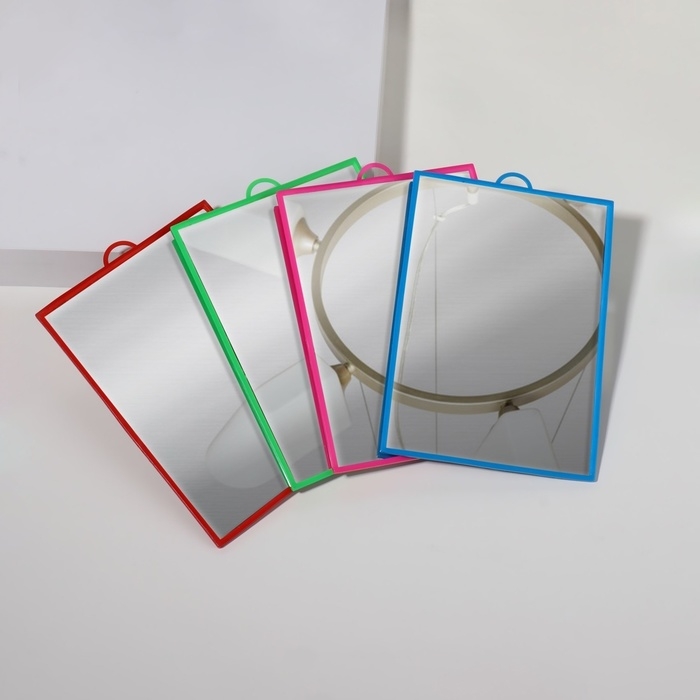 Зеркало настольное - подвесное, зеркальная поверхность 9,2 &times; 13 см, цвет МИКС