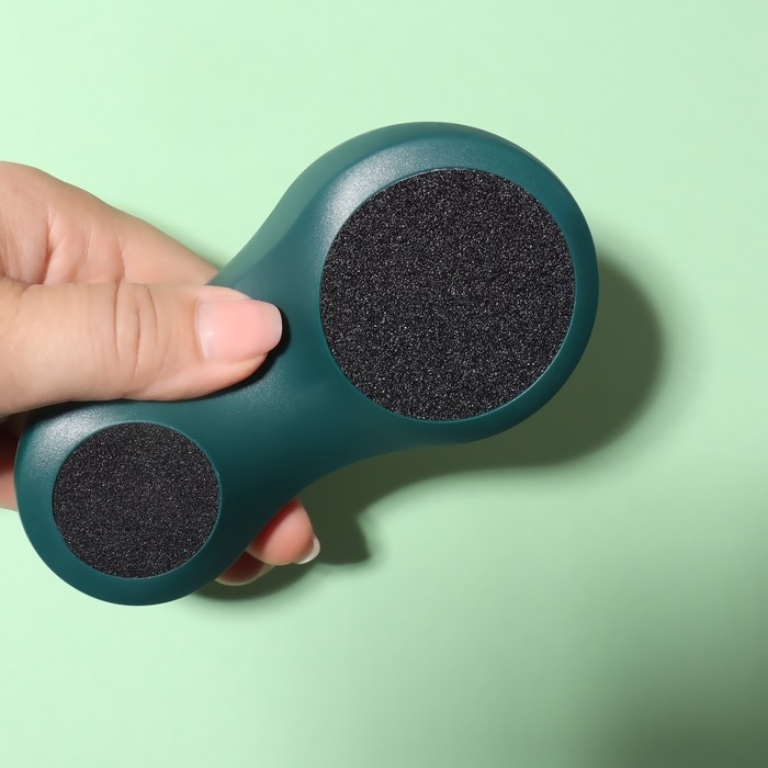 Пилка для ног, 2 в 1, наждачная, 13 &times; 7 см, цвет зелёный