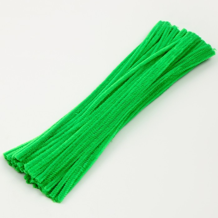 Проволока с ворсом для поделок и декорирования, набор 50 шт., цвет светло-зелёный