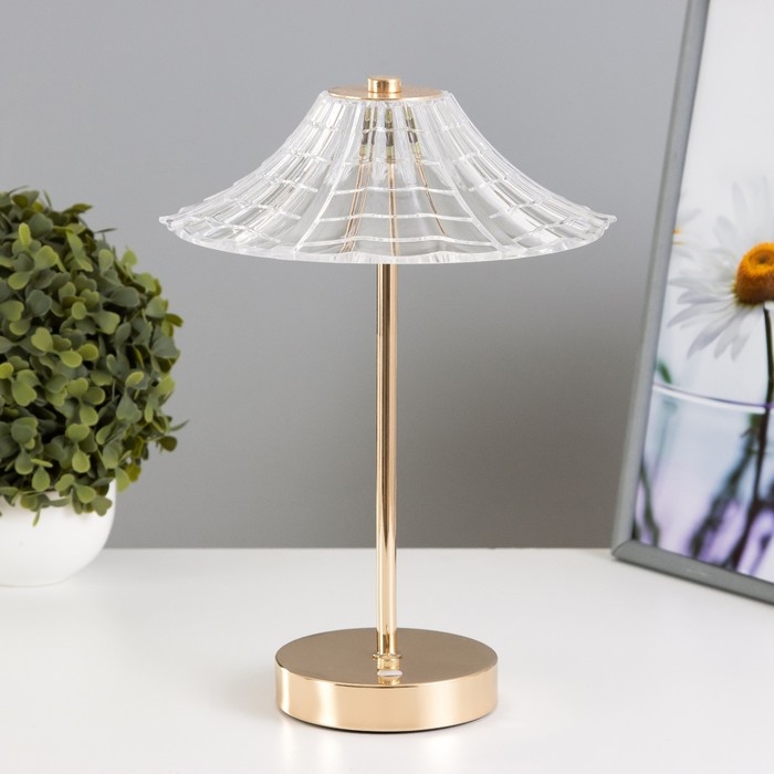 Настольная лампа сенсорная Настольная лампа сенсорная "Джемма" LED 10Вт АКБ золото 20х20х32 см