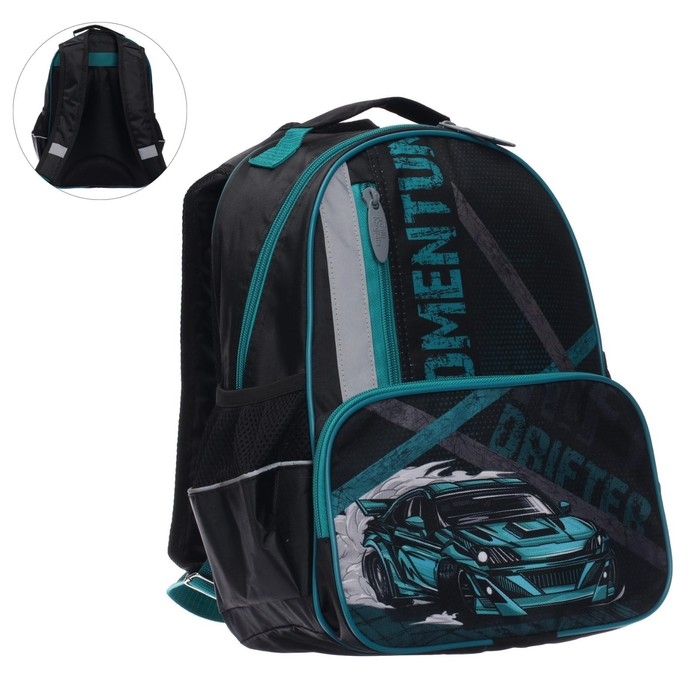 Рюкзак школьный, 37 х 26 х 13 см, эргономичная спинка, Calligrata ОРТ "Тачка"