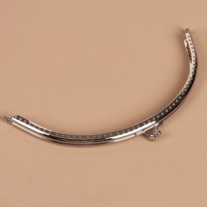 Фермуар пришивной &laquo;Полукруг&raquo;, 20 см, цвет серебряный