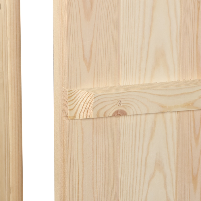 Дверной блок для бани, 180&times;80см, из сосны, на клиньях, массив, "Добропаровъ"