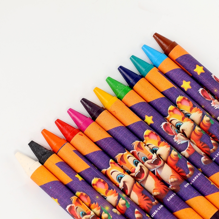 Восковые мелки - карандаши с блёстками &laquo;Магия&raquo;, 12 цветов