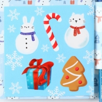 Подарочный набор новогодний &laquo;С Новым Годом&raquo;, блок бумаги 30 л, ручка синяя паста 1.0 мм и 5 шт наклеек