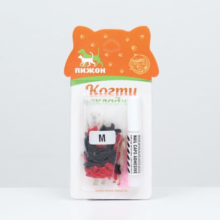 Когти накладные Когти накладные "Дуэт-Антицарапки" (40 шт), размер M, чёрные-красные