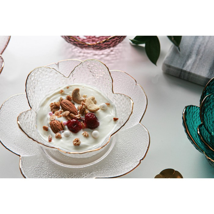 Салатник стеклянный фигурный &laquo;Цветок&raquo;, 150 мл, 12&times;5 см