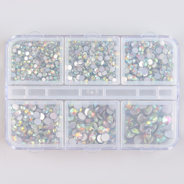 Набор страз &laquo;Стёклышко&raquo;, 6 размеров &mdash; от 1,9 до 4,6 мм