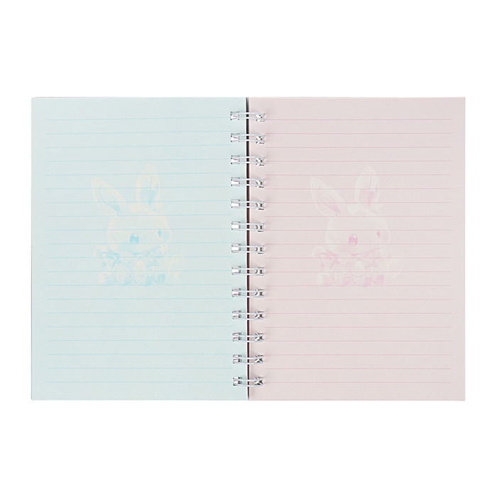 Записная книжка подарочная на гребне 80л,линия, цветной блок,обложка ПВХ 3D Зайка(17,6х13,5см)   105