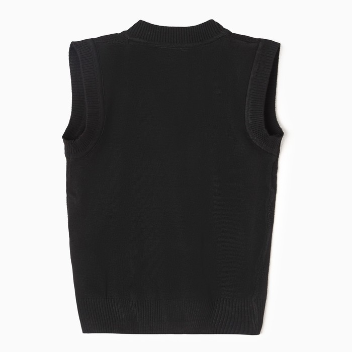 Школьный жилет для мальчика, цвет чёрный, рост 128-134 см Школьный жилет для мальчика, цвет чёрный, рост 128-134 см