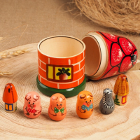 Пальчиковый театр «3 поросёнка», теремок и 6 кукол, 14 см Пальчиковый театр «3 поросёнка», теремок и 6 кукол, 14 см