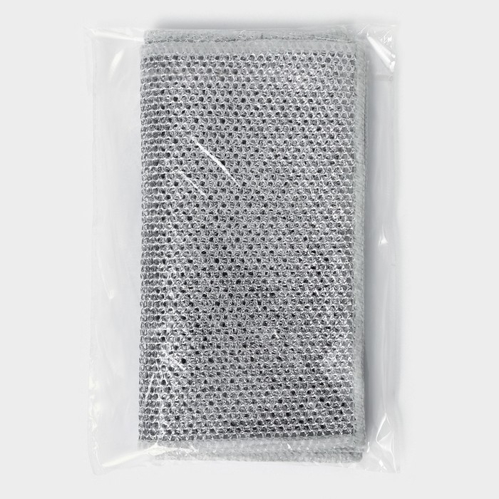 Салфетка для мытья посуды, металлическая, однослойная, 5 шт, 19&times;19 см