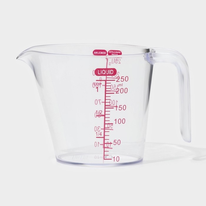 Стакан мерный, 250 мл, 13,5×8×8,7 см, цвет прозрачный Стакан мерный, 250 мл, 13,5×8×8,7 см, цвет прозрачный