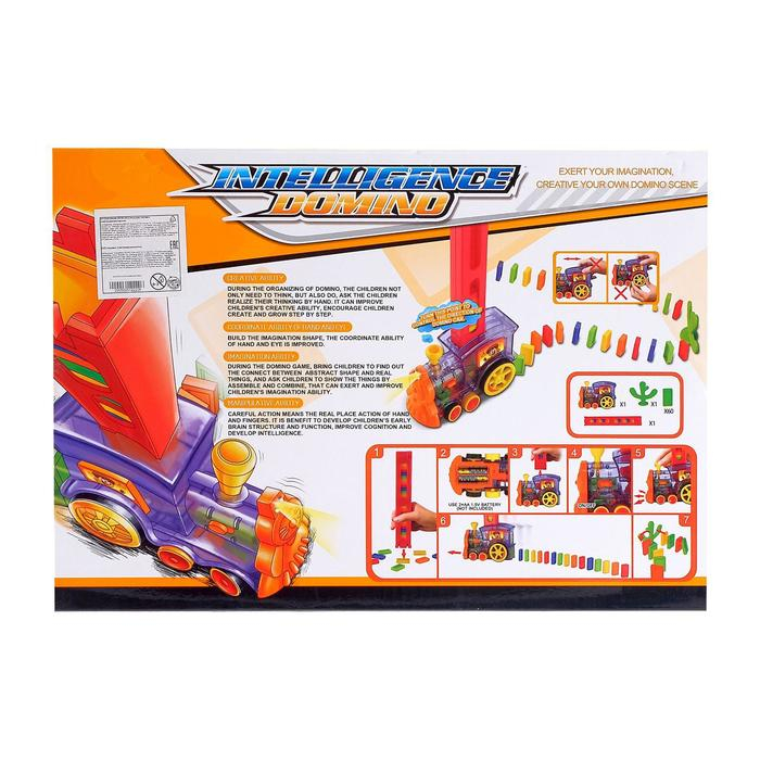 Паровоз &laquo;Домино&raquo;, работает от батареек, световые эффекты, МИКС