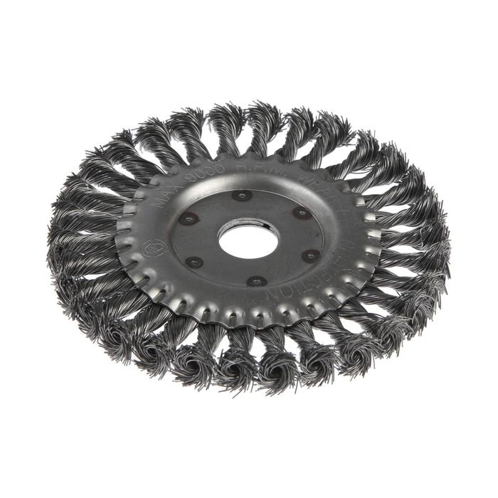 Щетка металлическая для УШМ ЛОМ, крученая проволока, плоская, посадка 22 мм, 150 мм Щетка металлическая для УШМ ЛОМ, крученая проволока, плоская, посадка 22 мм, 150 мм