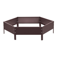 Клумба оцинкованная, d = 100 см, h = 15 см, коричневая, Greengo Клумба оцинкованная, d = 100 см, h = 15 см, коричневая, Greengo