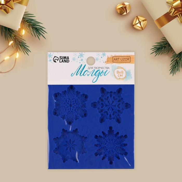Силиконовый молд для творчества «Снежинки», 8 х 8 см Силиконовый молд для творчества «Снежинки», 8 х 8 см