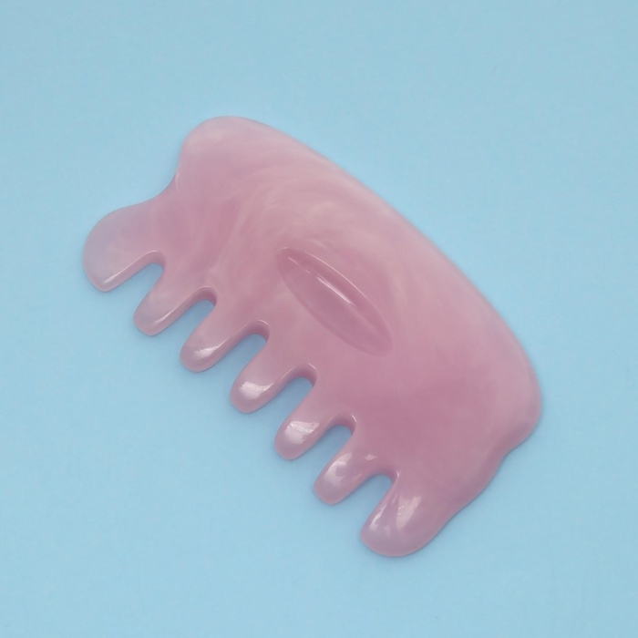 Массажёр Гуаша «Гребешок», 8,5 × 5 см, цвет розовый Массажёр Гуаша «Гребешок», 8,5 × 5 см, цвет розовый