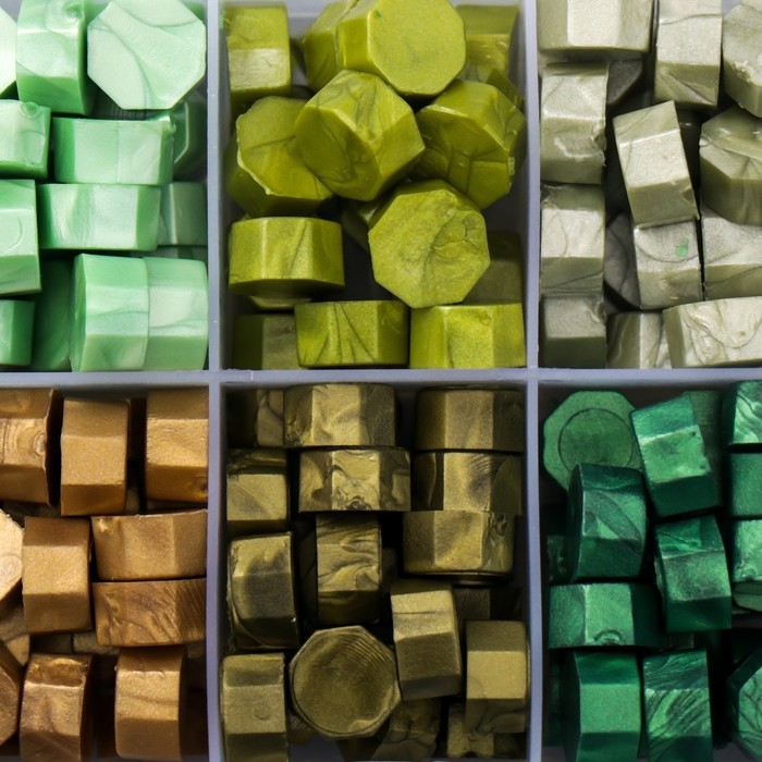 Набор сургуча Набор сургуча "Оттенки зелёного" перламутр 10 цветов 12,7х6,5х2 см