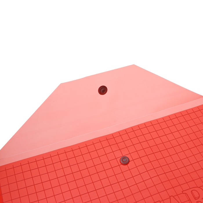 Набор папок-конвертов на кнопке А4, 180 мкр, 12 штук, клетка тонированная красная Набор папок-конвертов на кнопке А4, 180 мкр, 12 штук, клетка тонированная красная