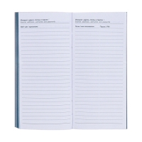 Еженедельник датированный 2025 года, 80х165 мм, 64 листа ESCALADA, мягкая обложка из искусственной кожи, блинтовое тиснение, блок 70 г/м&sup2;, голубой