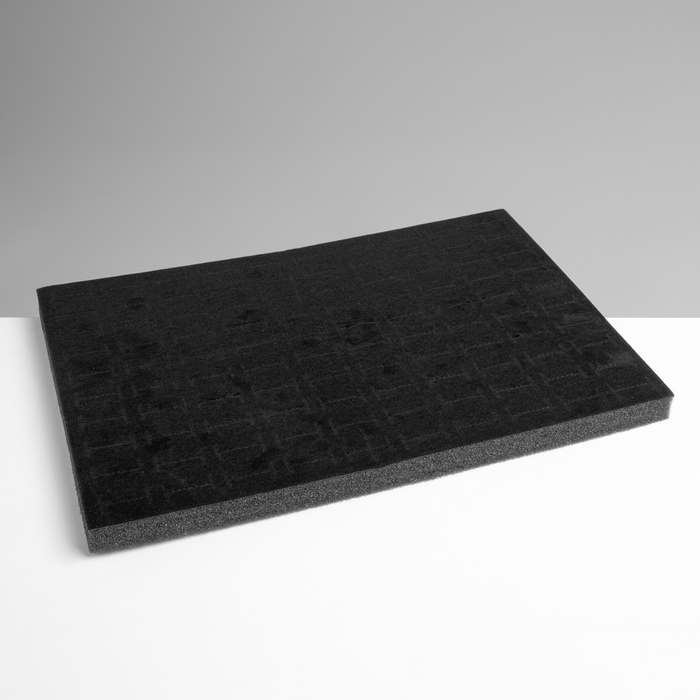 Подставка под кольца 100 мест, флок, 33,5&times;22,5&times;1,8 см, цвет чёрный