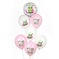 Набор воздушных шаров &laquo;Поздравляю. Лягушки&raquo;, латекс, фольга, 7 шт., МИКС