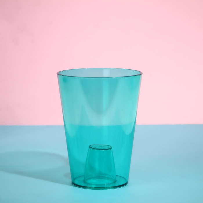 Горшок для орхидей, 1,2 л, 12,5 &times; 16,6 см, пластик, прозрачно-бирюзовый