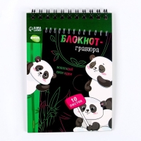 Гравюра блокнот детский «Пандамания», 10 листов, штихель Гравюра блокнот детский «Пандамания», 10 листов, штихель
