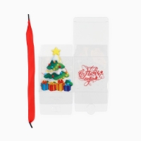 Коробка подарочная новогодняя складная ПВХ, &laquo;Ёлочка с подарками&raquo;, 10 х 10 х 10 см, Новый год