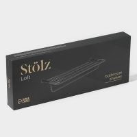 Полка для ванной St&ouml;lz Loft basic, с держателем для полотенец, цвет чёрный