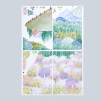 Наклейка пластик интерьерная цветная "Осенний лес и домик" 60х85 см Наклейка пластик интерьерная цветная "Осенний лес и домик" 60х85 см