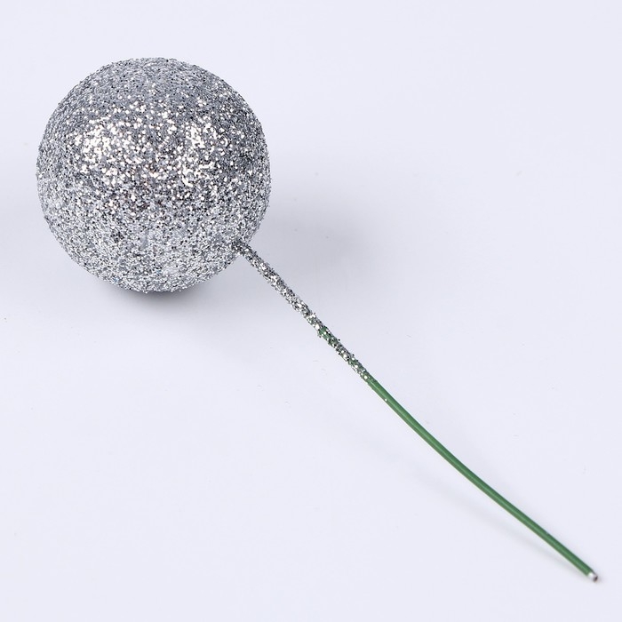 Фигурка для поделок и декора на проволоке &laquo;Шар&raquo;, набор 15 шт., размер 1 шт. &mdash; 3 &times; 9 см, цвет серебро